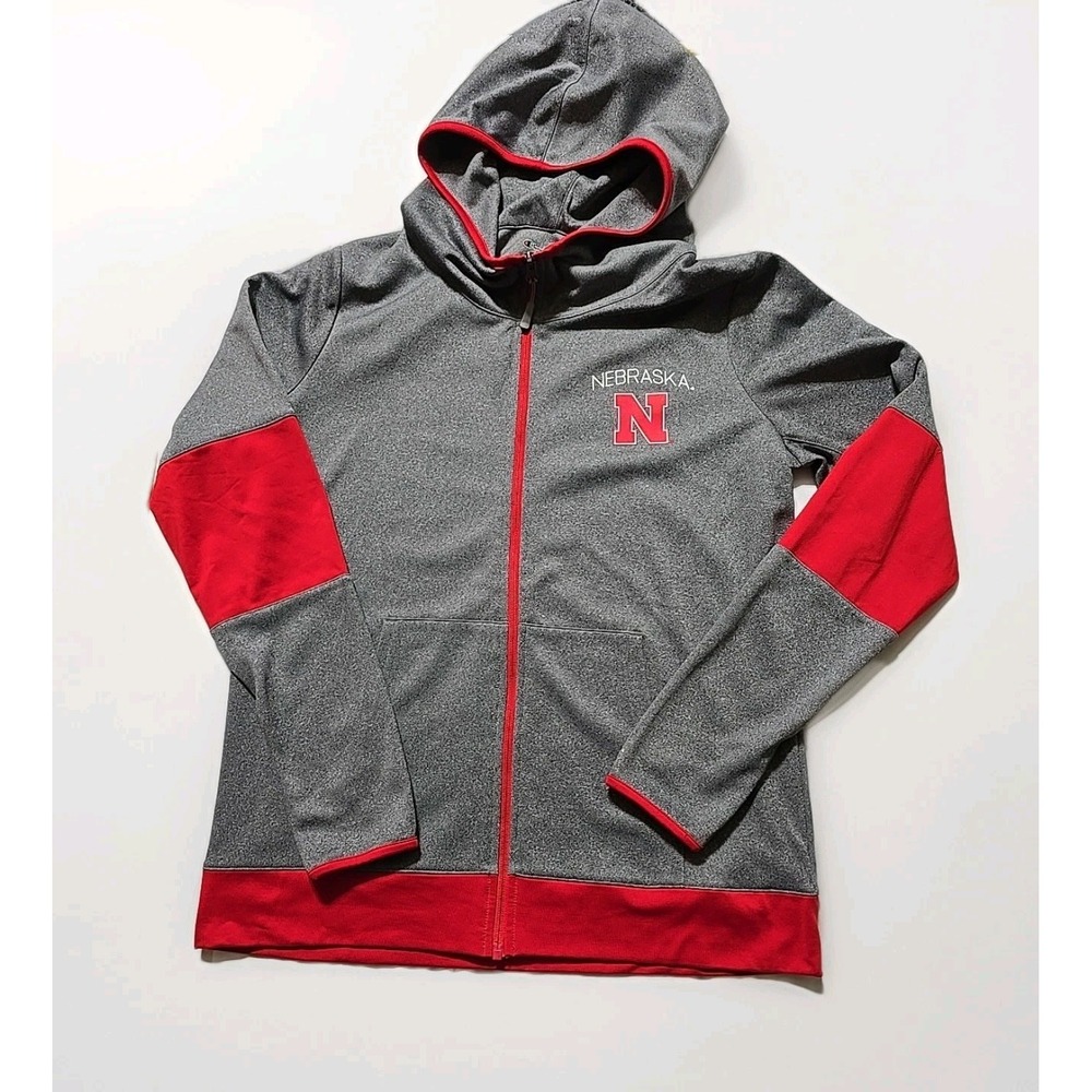 Champion Nebraska Cornhuskers Full Zip Hoodie Men's Large Thumb Hole Jacket